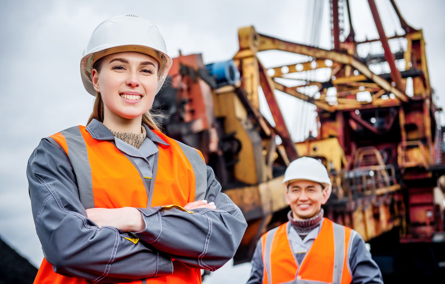 oil and gas industry workers at an oil rig