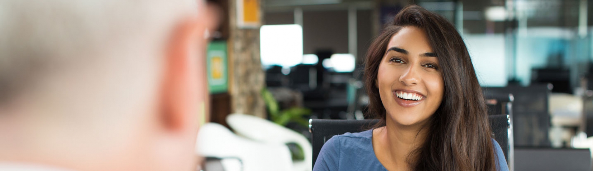 woman successfully completing a job interview