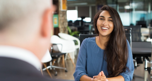 woman successfully completing a job interview